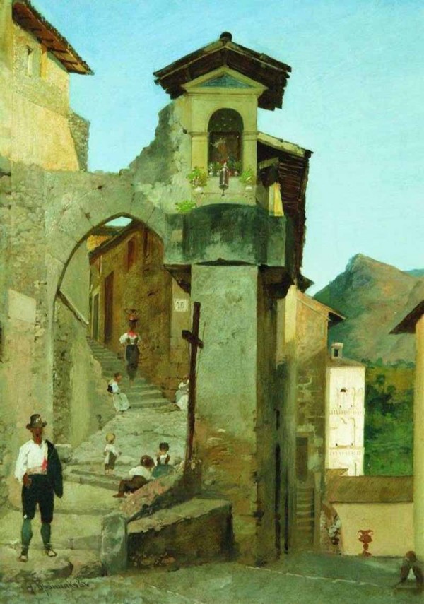 Italian courtyard by Fyodor Bronnikov